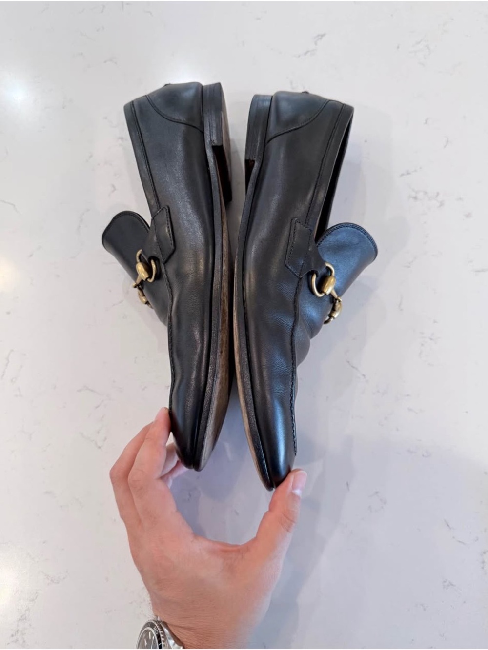 Gucci Jordaan Black Leather Horsebit Loafers Men’s 8.5 - Picture 5 of 5